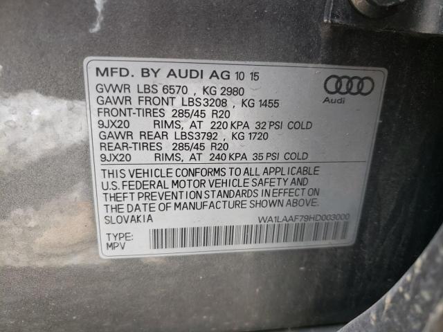 Photo 10 from auction – 2017 AUDI Q7 PREMIUM with VIN WA1LAAF79HD003000