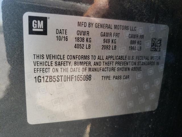 Photo 10 from auction – 2017 CHEVROLET MALIBU LS with VIN 1G1ZB5ST0HF165098