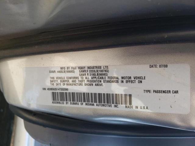 Photo 10 from auction – 2004 SUBARU LEGACY L S with VIN 4S3BE625147202090