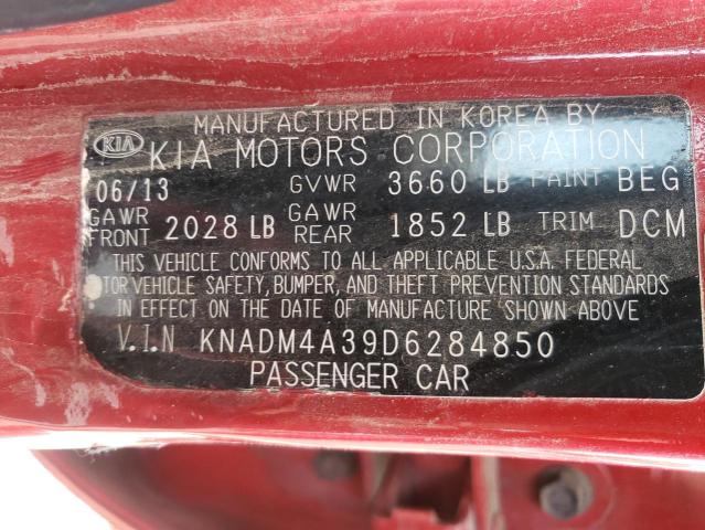 Photo 10 from auction – 2013 KIA RIO LX with VIN KNADM4A39D6284850