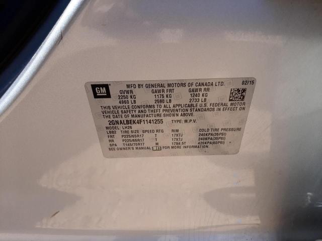 Photo 10 from auction – 2015 CHEVROLET EQUINOX LT with VIN 2GNALBEK4F1141255
