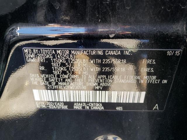 Photo 10 from auction – 2015 TOYOTA RAV4 LIMIT with VIN 2T3YFREV2FW230590