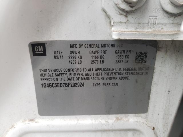 Photo 10 from auction – 2011 BUICK LACROSSE C with VIN 1G4GC5ED7BF293924