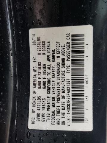 Photo 10 from auction – 2015 HONDA ACCORD EXL with VIN 1HGCR2F85FA031387