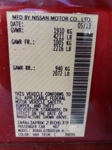 Photo 10 from auction – 2013 NISSAN ALTIMA 2.5 with VIN 1N4AL3AP8DC280639