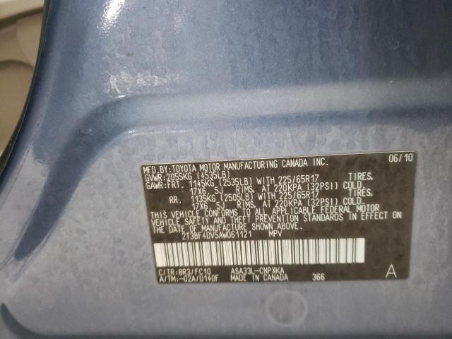 Photo 10 from auction – 2010 TOYOTA RAV4 with VIN 2T3BF4DV5AW061121
