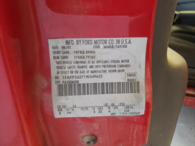Photo 10 from auction – 2003 FORD FOCUS ZTS with VIN 1FAFP38333W343205