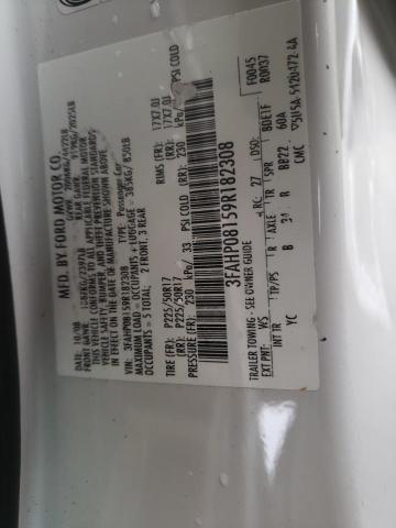 Photo 10 from auction – 2009 FORD FUSION with VIN 3FAHP08159R182308