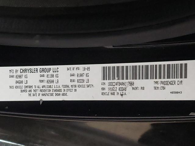 Photo 10 from auction – 2010 DODGE AVENGER with VIN 1B3CC4FB4AN117560