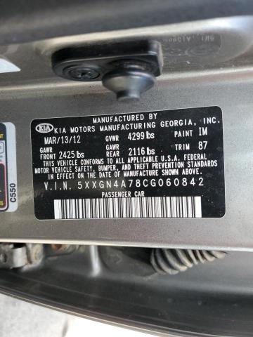 Photo 10 from auction – 2012 KIA OPTIMA EX with VIN 5XXGN4A78CG060842