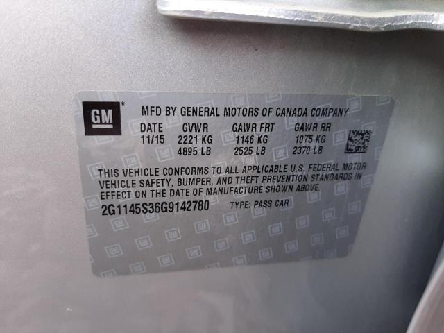 Photo 10 from auction – 2016 CHEVROLET IMPALA LTZ with VIN 2G1145S36G9142780