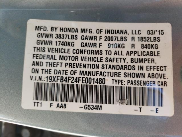 Photo 10 from auction – 2015 HONDA CIVIC HYBR with VIN 19XFB4F24FE001480