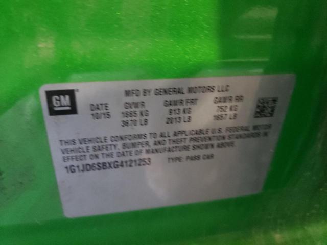 Photo 10 from auction – 2016 CHEVROLET SONIC LT with VIN 1G1JD6SBXG4121253