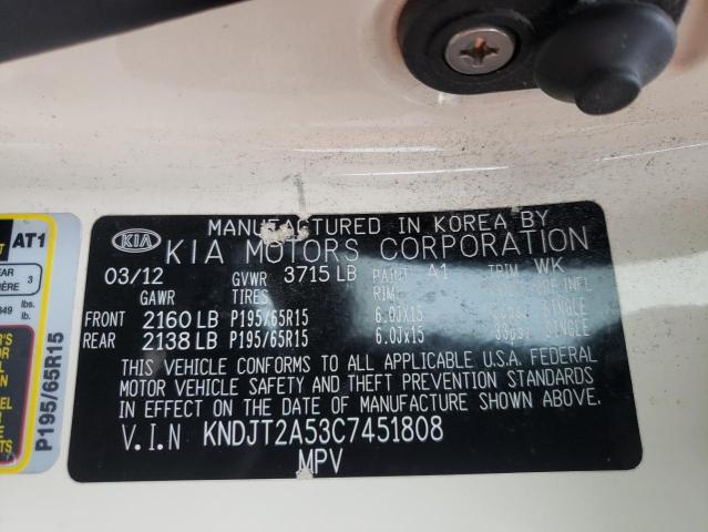 Photo 10 from auction – 2012 KIA SOUL with VIN KNDJT2A53C7451808