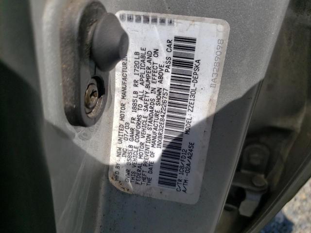 Photo 10 from auction – 2004 TOYOTA COROLLA CE with VIN 1NXBR32E84Z226757