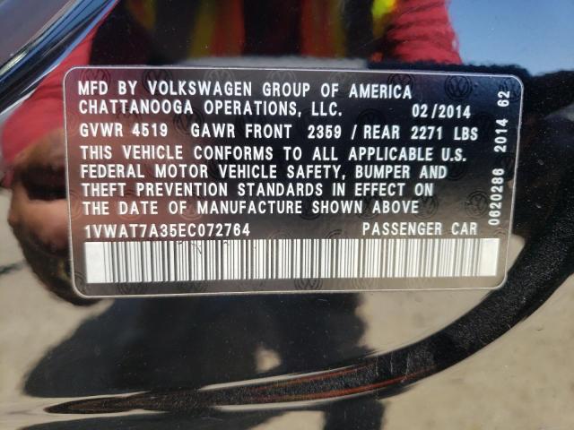 Photo 10 from auction – 2014 VOLKSWAGEN PASSAT S with VIN 1VWAT7A35EC072764