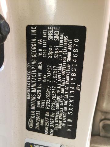 Photo 10 from auction – 2011 KIA SORENTO BA with VIN 5XYKT3A15BG146870