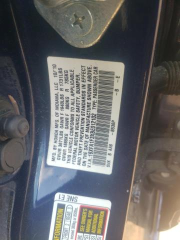 Photo 10 from auction – 2011 HONDA CIVIC VP with VIN 19XFA1F3XBE012102