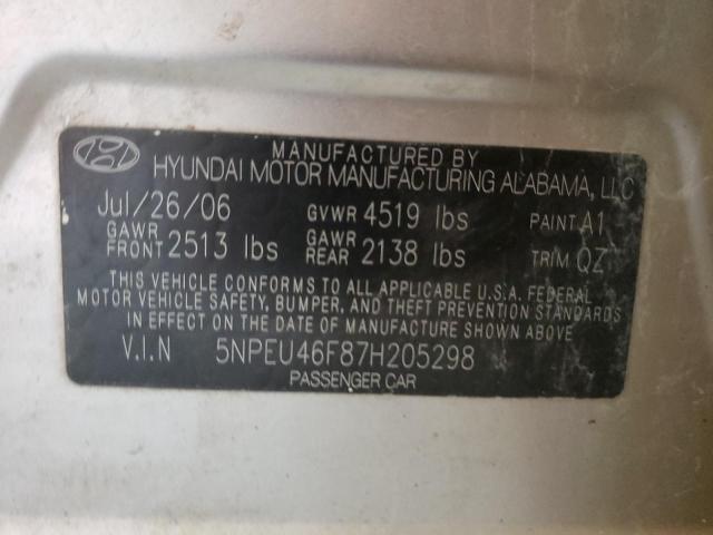 Photo 10 from auction – 2007 HYUNDAI SONATA with VIN 5NPEU46F87H205298