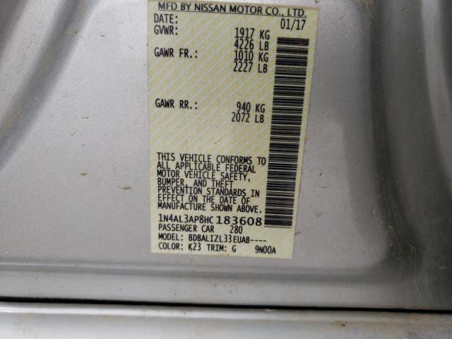 Photo 10 from auction – 2017 NISSAN ALTIMA 2.5 with VIN 1N4AL3AP8HC183608