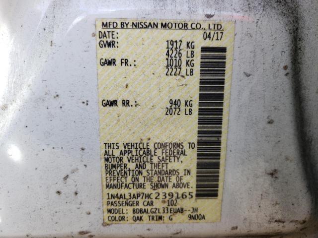 Photo 10 from auction – 2017 NISSAN ALTIMA 2.5 with VIN 1N4AL3AP7HC239165