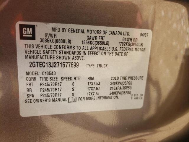 Photo 10 from auction – 2007 GMC NEW SIERRA with VIN 2GTEC13J271677699