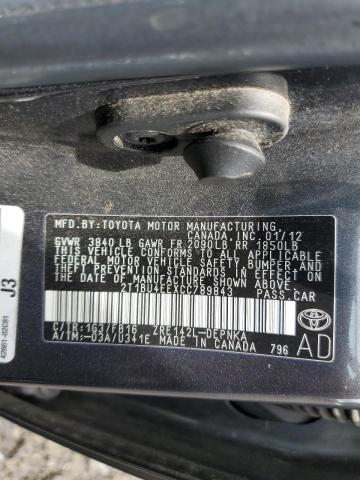 Photo 10 from auction – 2012 TOYOTA COROLLA BA with VIN 2T1BU4EEXCC789843