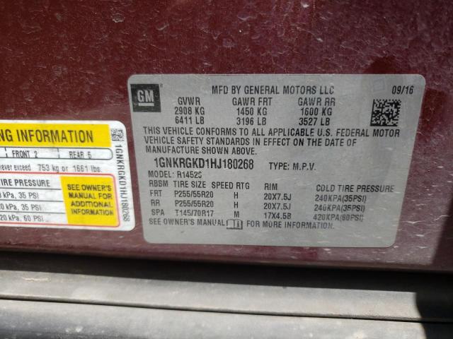 Photo 10 from auction – 2017 CHEVROLET TRAVERSE L with VIN 1GNKRGKD1HJ180268