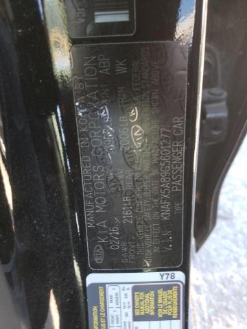 Photo 10 from auction – 2016 KIA FORTE EX with VIN KNAFX5A89G5601277