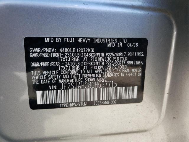 Photo 10 from auction – 2016 SUBARU FORESTER 2 with VIN JF2SJAHC8GH557715
