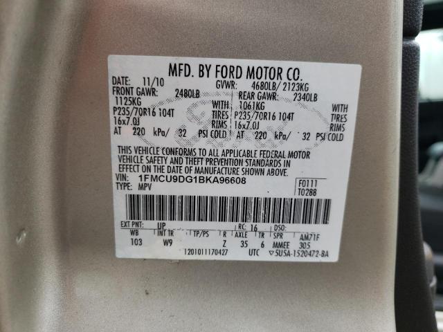 Photo 10 from auction – 2011 FORD ESCAPE XLT with VIN 1FMCU9DG1BKA96608