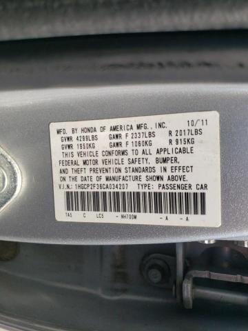 Photo 10 from auction – 2012 HONDA ACCORD LX with VIN 1HGCP2F36CA034207