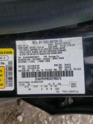 Photo 10 from auction – 2013 FORD FUSION SE with VIN 3FA6P0H98DR298074