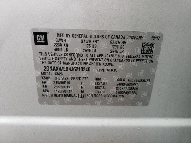 Photo 10 from auction – 2018 CHEVROLET EQUINOX PR with VIN 2GNAXWEX4J6210240