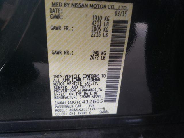 Photo 10 from auction – 2015 NISSAN ALTIMA 2.5 with VIN 1N4AL3AP2FC412605