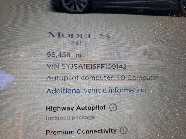 Photo 8 from auction – 2015 TESLA MODEL S with VIN 5YJSA1E15FF109142
