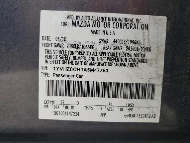 Photo 10 from auction – 2010 MAZDA 6 I with VIN 1YVHZ8CH1A5M47783