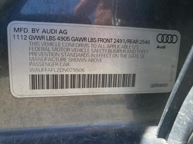 Photo 10 from auction – 2013 AUDI A4 PREMIUM with VIN WAUFFAFL2DN029506