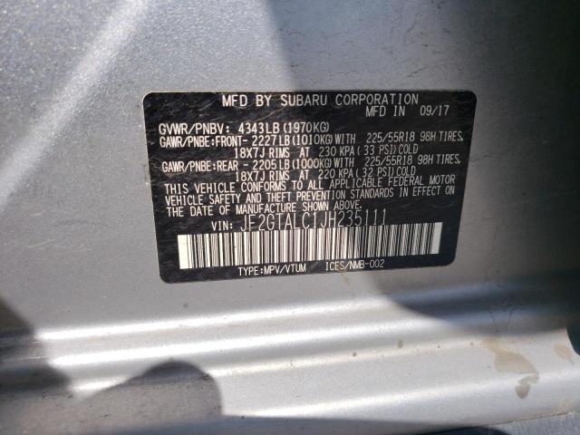 Photo 10 from auction – 2018 SUBARU CROSSTREK with VIN JF2GTALC1JH235111