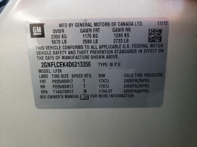 Photo 10 from auction – 2013 CHEVROLET EQUINOX LS with VIN 2GNFLCEK4D6213356