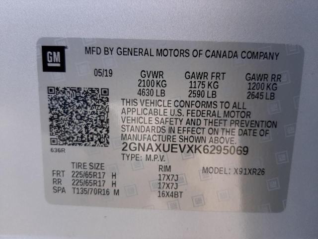 Photo 10 from auction – 2019 CHEVROLET EQUINOX LT with VIN 2GNAXUEVXK6295069