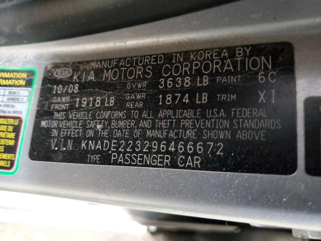 Photo 10 from auction – 2009 KIA RIO BASE with VIN KNADE223296466672