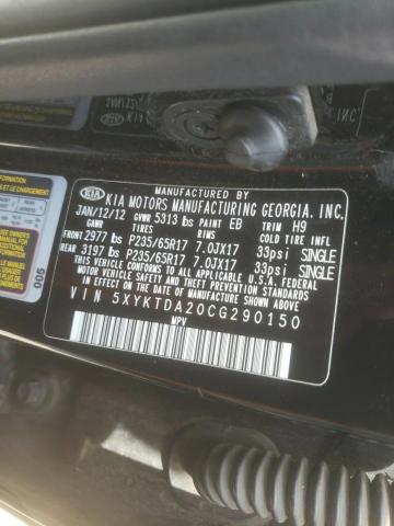 Photo 10 from auction – 2012 KIA SORENTO BA with VIN 5XYKTDA20CG290150