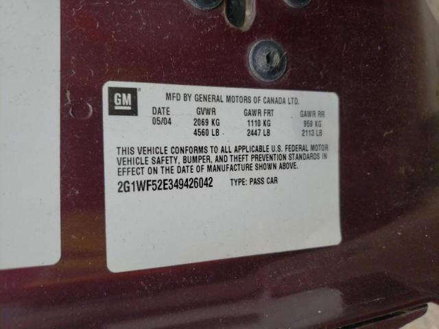 Photo 10 from auction – 2004 CHEVROLET IMPALA with VIN 2G1WF52E349426042