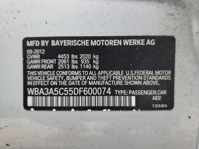 Photo 10 from auction – 2013 BMW 328 I with VIN WBA3A5C55DF600074