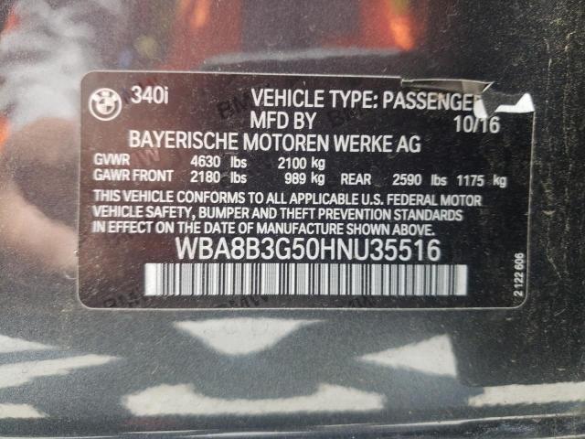 Photo 10 from auction – 2017 BMW 340 I with VIN WBA8B3G50HNU35516