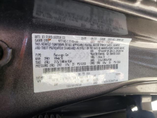 Photo 10 from auction – 2012 FORD FOCUS SE with VIN 1FAHP3F26CL252014