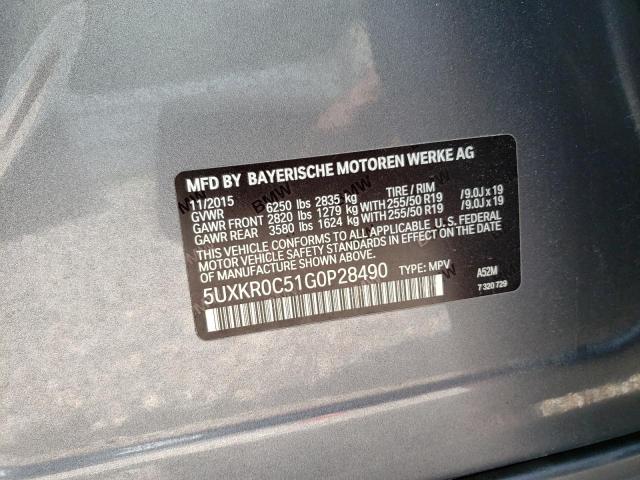 Photo 9 from auction – 2016 BMW X5 XDRIVE3 with VIN 5UXKR0C51G0P28490