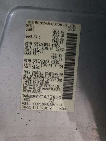 Photo 10 from auction – 2012 NISSAN FRONTIER S with VIN 1N6AD0FV0CC432910