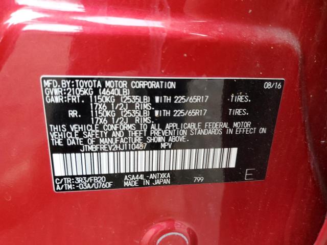 Photo 10 from auction – 2017 TOYOTA RAV4 LE with VIN JTMBFREV2HJ110487